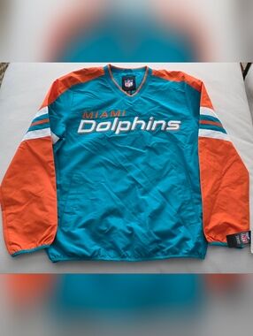 Miami Dolphins Windbreaker Pullover Mens Size Small